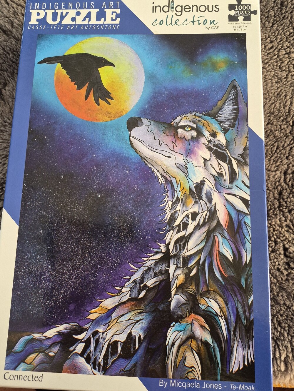 'Connected' Wolf Wall Art Puzzle – Multicolor